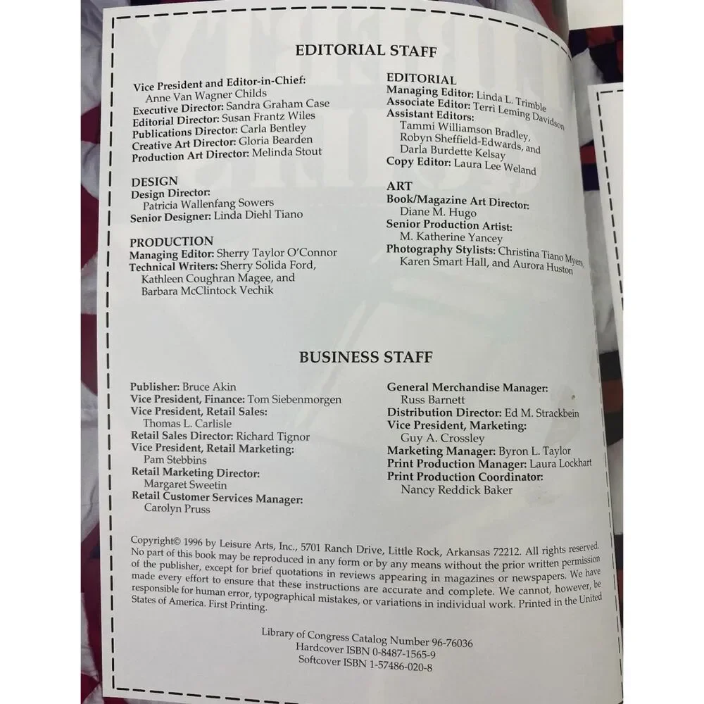 Quick-Method Liberty Quilts Book By Leisure Arts 1996 Paperback (VTG)